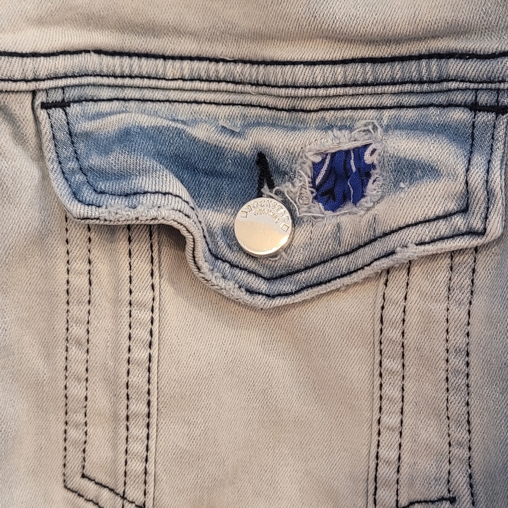 Rockstar Originals Distressed Denim Jacket Mens Size Small - Picture 6 of 6